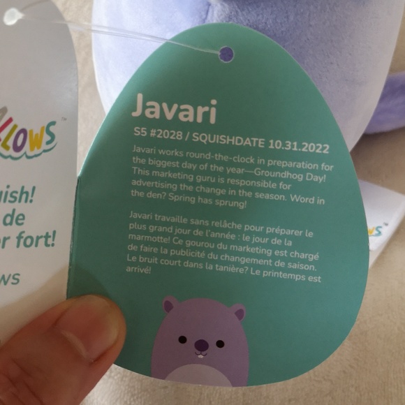 Squishmallow 5 inches Javari, lavender groundhog - Picture 6 of 6